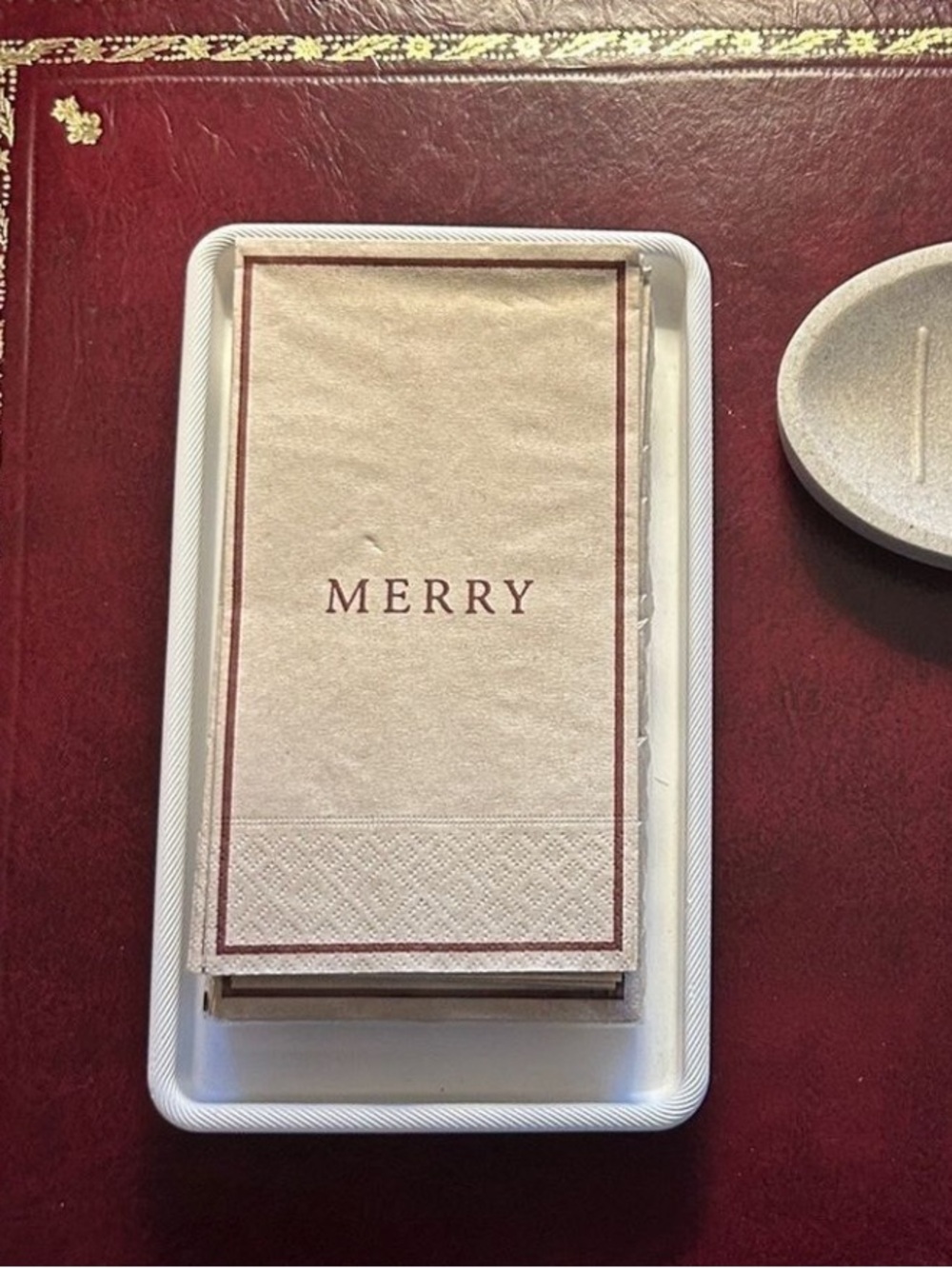 Anne Klein Home Modern White Rectangular Tray NEW
